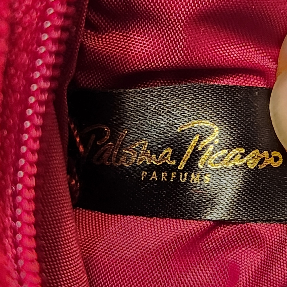 Vintage 1990's Paloma Picasso Wine Red Velour Cosmetics Bag - Picture 9 of 10